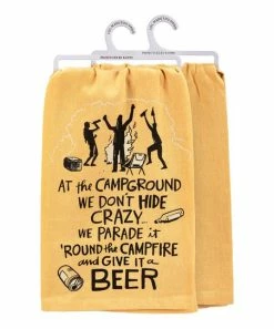 Primitives by Kathy | Yellow 'Give it a Beer' Kitchen Towel