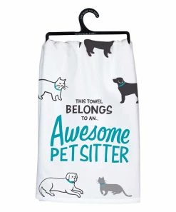 Primitives by Kathy | White & Gray 'Awesome Pet Sitter' Dish Towel