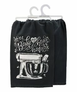 Primitives by Kathy | Black & White 'Bake My Heart' Mixer Dish Towel