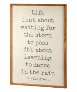 Primitives by Kathy | Beige & Gray 'Dance In The Rain' Inset Box Sign