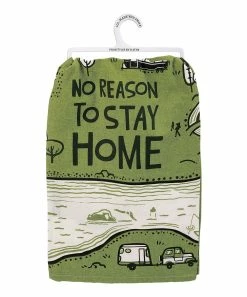 Primitives by Kathy | Green & Black 'To Stay Home' Dish Towel Set