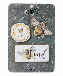 Primitives by Kathy | Yellow & Black Bee Magnet Set