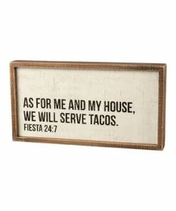 Primitives by Kathy | Beige 'Serve Tacos' Inset Box Sign