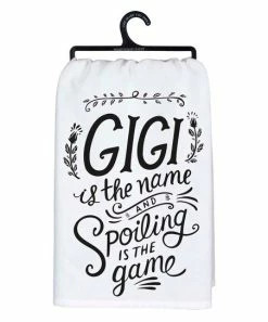 Primitives by Kathy | Black & White 'Gigi Is The Name' Dish Towel