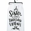 Primitives by Kathy | White & Black 'A Sister is Worth a Thousand Friends' Cotton Dish Towel