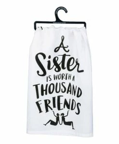 Primitives by Kathy | White & Black 'A Sister is Worth a Thousand Friends' Cotton Dish Towel