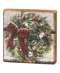 Primitives by Kathy | Red & Beige Wreath Box Sign