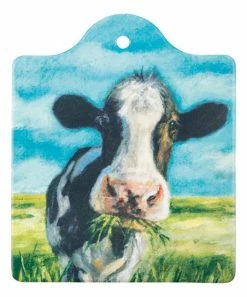 Primitives by Kathy | Cow With A Mouthful Trivet