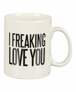 Primitives by Kathy | White & Black 'I Freaking Love You' Mug