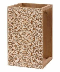Primitives by Kathy | Brown & Cream Floral Wood Lantern