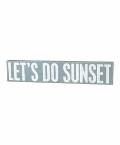 Primitives by Kathy | Blue & White 'Let's Do Sunset' Wooden Box Sign