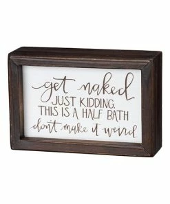 Primitives by Kathy | Brown & White 'Half Bath' Box Sign