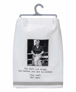 Primitives by Kathy | White & Black 'Eat Cake' Dish Towel