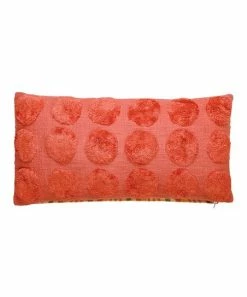 Primitives by Kathy | Orange Tufted & Plaid Geometric Lumbar Throw Pillow