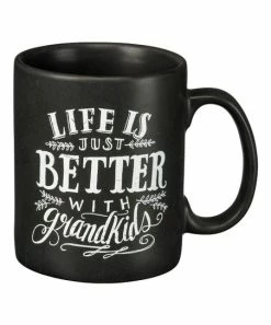 Primitives by Kathy | Black & White 'Grandkids' Mug