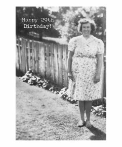 Primitives by Kathy | Black & White 'Happy 29th Birthday' Lady Vintage Greeting Card