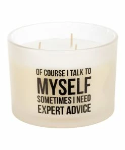 Primitives by Kathy | White & Black 'I Talk To Myself' Jar Candle
