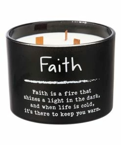 Primitives by Kathy | Black & White 'Faith' Jar Wood-Wick Candle