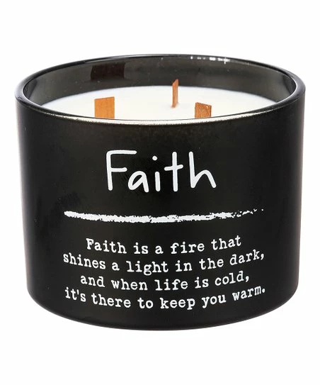 Primitives by Kathy | Black & White 'Faith' Jar Wood-Wick Candle