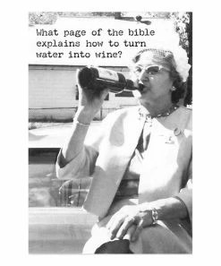 Primitives by Kathy | Black & White 'Water Into Wine' Greeting Card