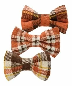 Primitives by Kathy | Orange & Yellow Plaid Medium Pet Bow-Tie Set