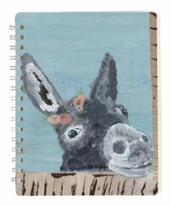 Primitives by Kathy | Blue Floral Donkey Spiral Notebook