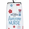 Primitives by Kathy | White & Blue Floral 'To an Awesome Nurse' Dish-Towel Set