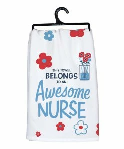 Primitives by Kathy | White & Blue Floral 'To an Awesome Nurse' Dish-Towel Set
