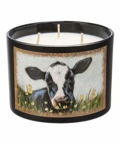 Primitives by Kathy | Black & Blue Multicolor Cow & Buttercups Jar Candle