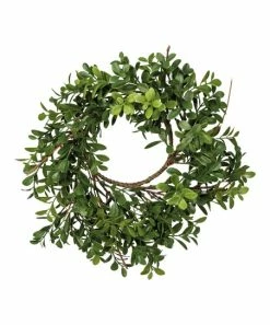 Primitives by Kathy | Green Candle Ring Boxwood Wreath