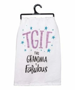 Primitives by Kathy | White & Pink 'This Grandma is Fabulous' Kitchen Towel