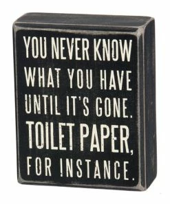 Primitives by Kathy | Black 'Toilet Paper' Box Sign
