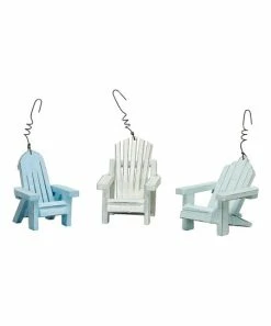 Primitives by Kathy | Blue Beach Chair Ornament - Set of Three