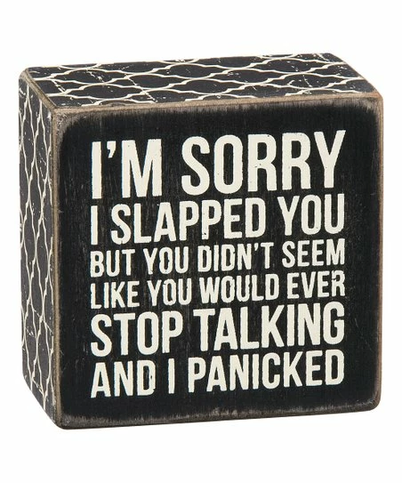 Primitives by Kathy | Black & White 'I Panicked' Wood Box Sign