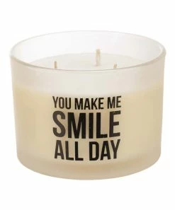 Primitives by Kathy | White & Black 'You Make Me Smile' Jar Candle