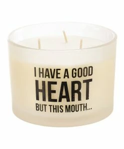 Primitives by Kathy | White 'Good Heart' Three-Wick Jar Candle