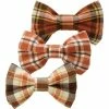 Primitives by Kathy | Orange & Yellow Plaid Large Pet Bow-Tie Set