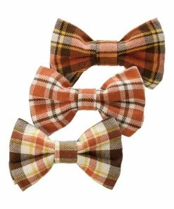 Primitives by Kathy | Orange & Yellow Plaid Large Pet Bow-Tie Set