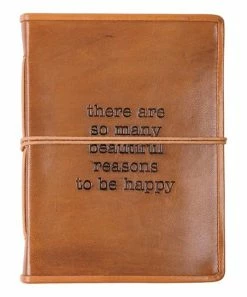 Primitives by Kathy | Brown 'Be Happy' Leather-Bound Journal