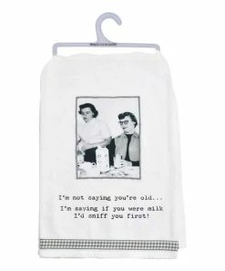 Primitives by Kathy | White & Black 'I'm Not Saying You're Old...' Dish Towel