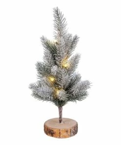 Primitives by Kathy | Frosted Green Small Light-Up Tree Décor