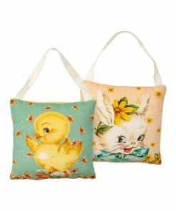 Primitives by Kathy | Yellow & Blue Chick & Bunny Mini Pillow Set