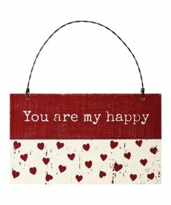 Primitives by Kathy | Red & White 'You Are My Happy' Wall Sign
