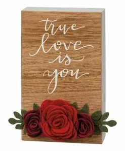Primitives by Kathy | Red & Brown 'True Love Is You' Block Sign