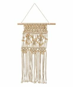 Primitives by Kathy | Tan & Cream Natural Beaded Large Wall Hanging