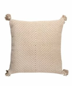 Primitives by Kathy | Beige Geometric Tassel-Accent Throw Pillow