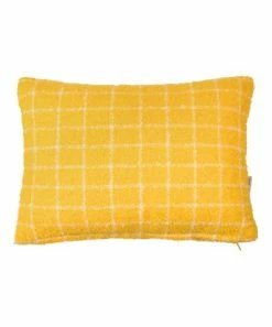 Primitives by Kathy | Yellow Plaid Throw Pillow