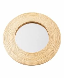 Primitives by Kathy | Brown Rattan Small Round Framed Mirror