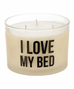 Primitives by Kathy | White & Black 'I Love My Bed' Jar Candle