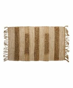 Primitives by Kathy | Brown & Cream Stripe Fringe-Accent Rug